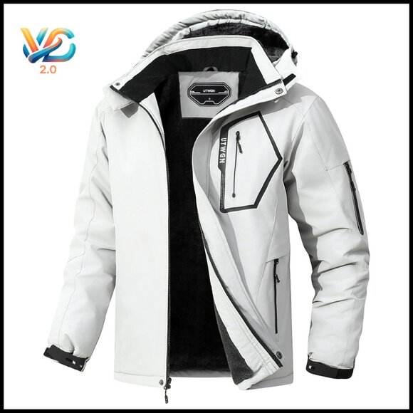 Men's Waterproof Ski Jacket Winter Snow Coat Hooded Windbreaker Outerwear